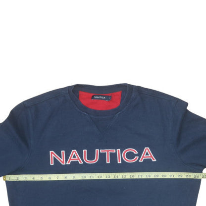 Mens UK Size L Nautica Blue Pullover Sweatshirt
