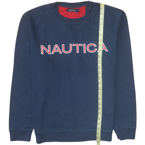 Mens UK Size L Nautica Blue Pullover Sweatshirt