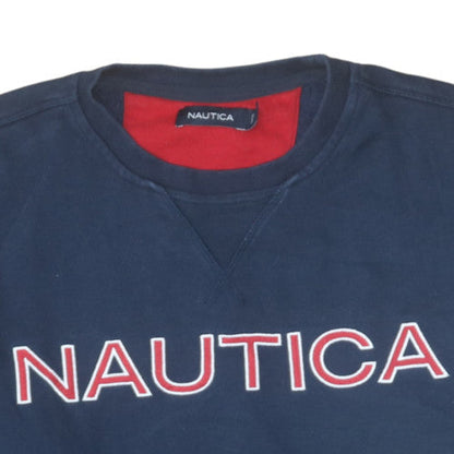 Mens UK Size L Nautica Blue Pullover Sweatshirt