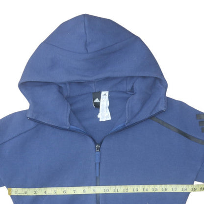 Mens UK Size XS adidas Blue Full Zip Hoodie