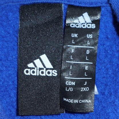 Mens UK Size L adidas Blue Full Zip Hoodie