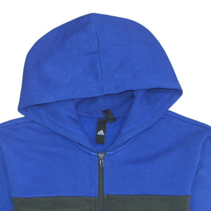 Mens UK Size L adidas Blue Full Zip Hoodie