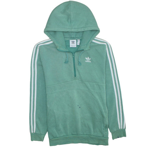 Mens UK Size S adidas Green 1/4 Zip Hoodie