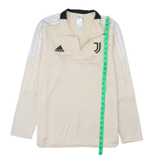Mens UK Size L adidas Beige 1/4 Zip Sweatshirt