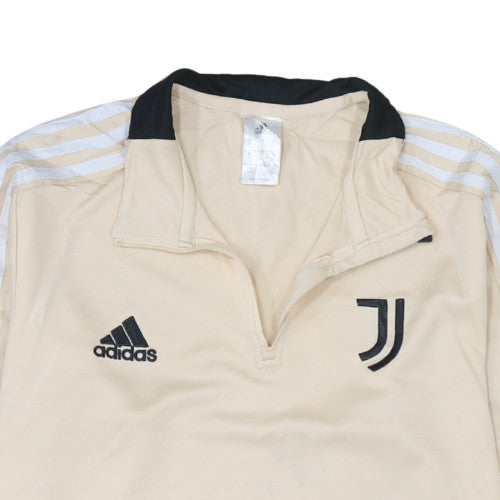 Mens UK Size L adidas Beige 1/4 Zip Sweatshirt
