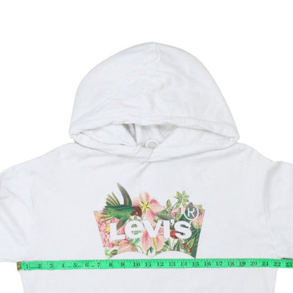 Womens UK Size M Levi's White Pullover Hoodie