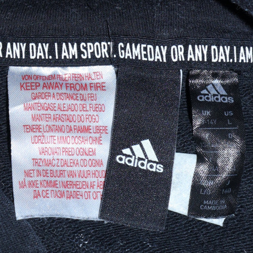 Boys UK Size 12 Years adidas Black Full Zip Hoodie