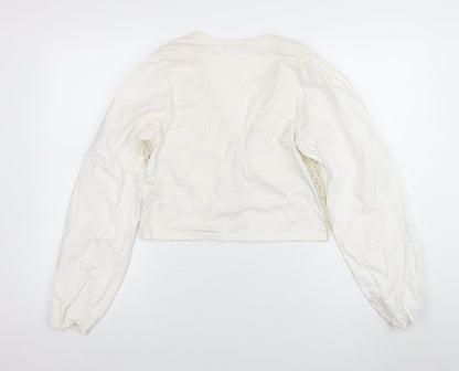 Womens UK Size S Zara Ivory Cardigan Jumper