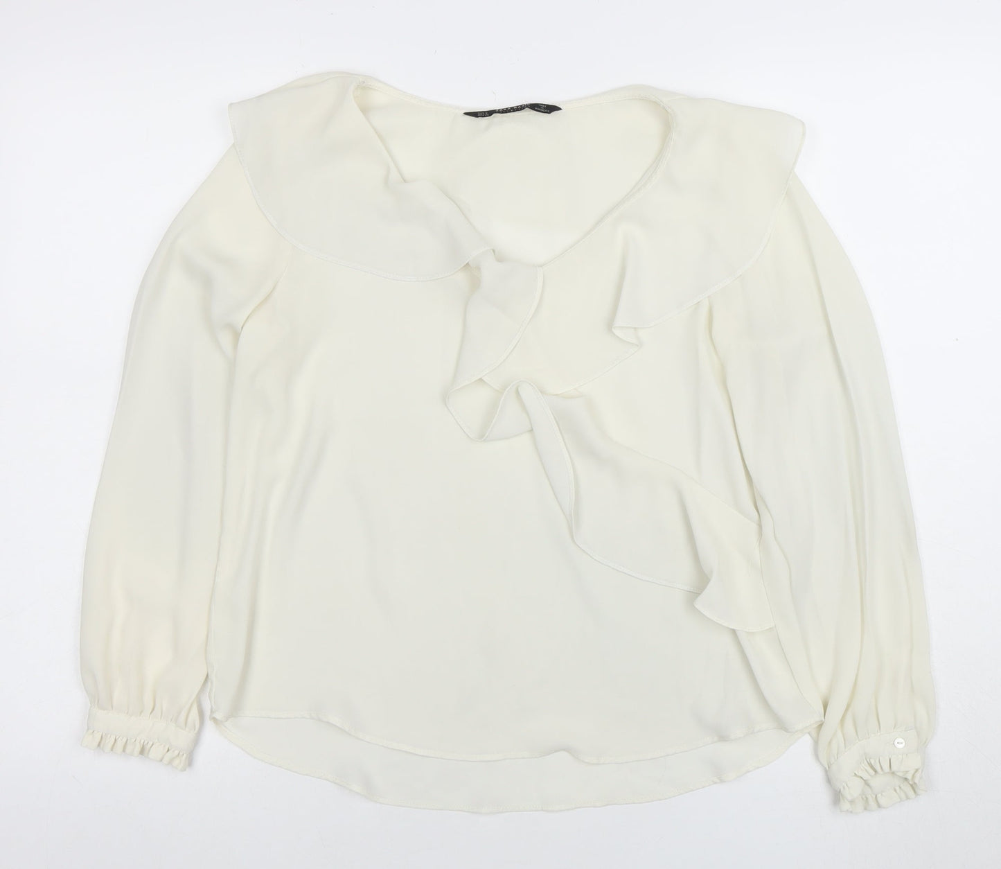 Womens UK Size S Zara Ivory Basic Blouse