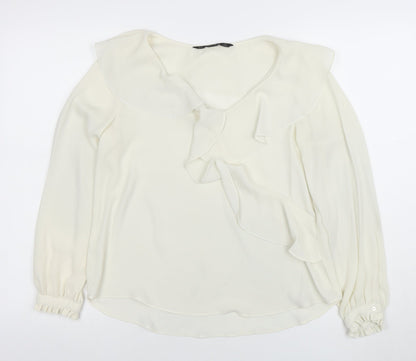 Womens UK Size S Zara Ivory Basic Blouse