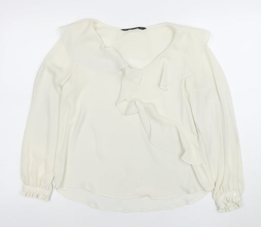 Womens UK Size S Zara Ivory Basic Blouse