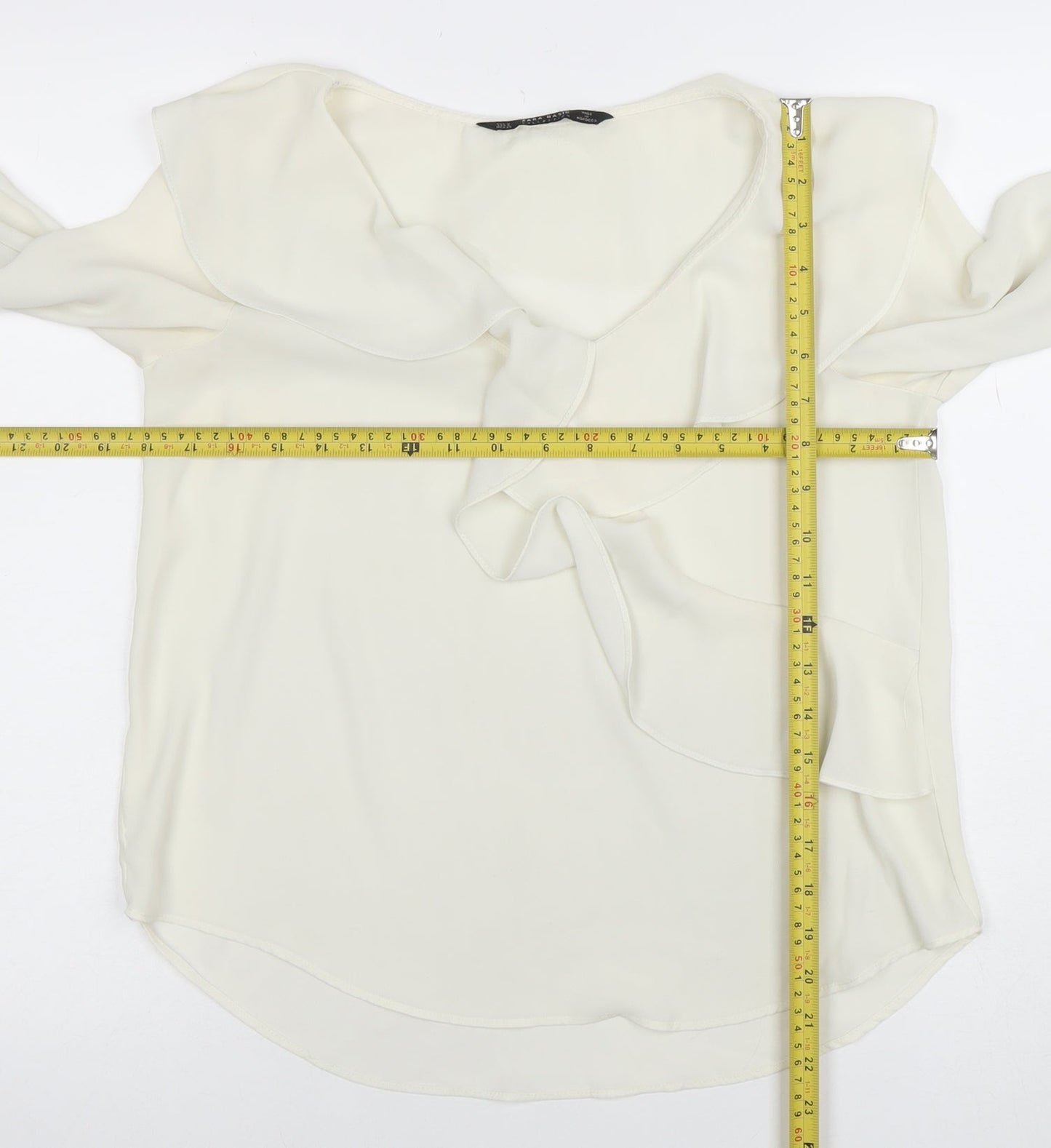 Womens UK Size S Zara Ivory Basic Blouse