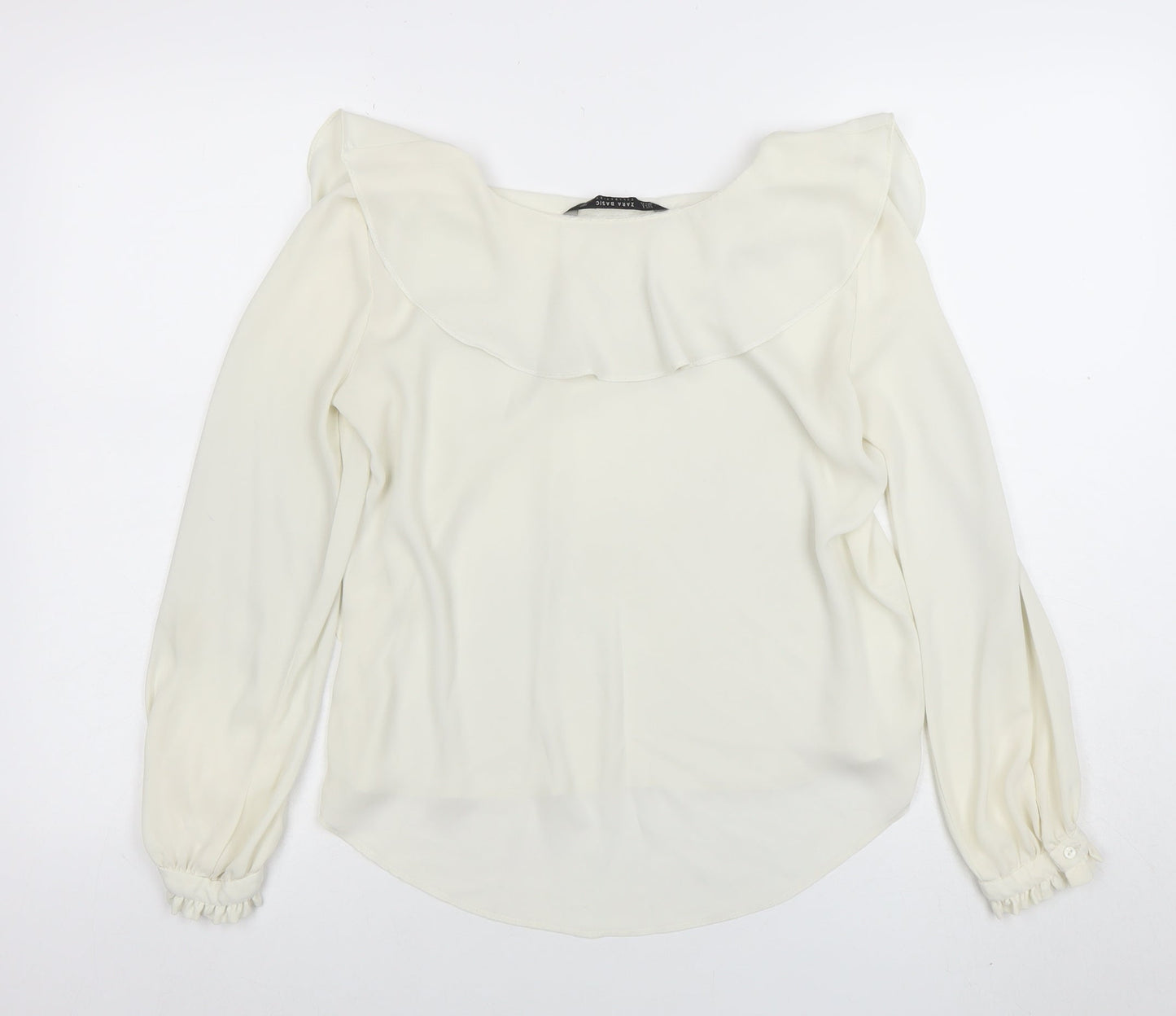 Womens UK Size S Zara Ivory Basic Blouse