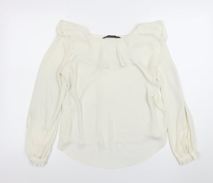 Womens UK Size S Zara Ivory Basic Blouse