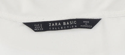 Womens UK Size S Zara Ivory Basic Blouse