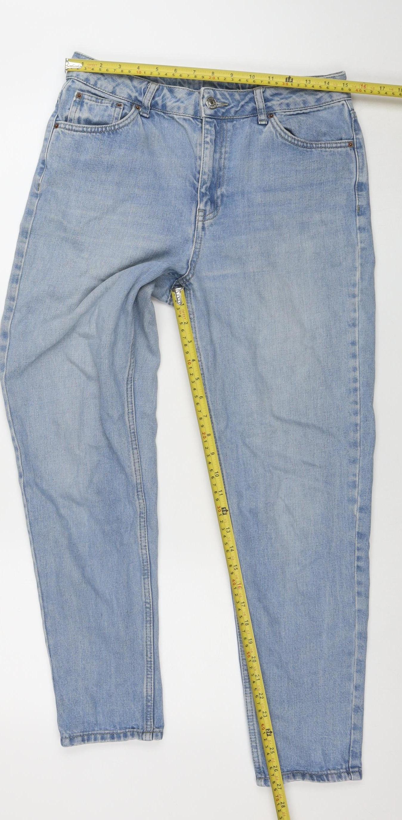 Womens UK Size 12 Topshop Regular Fit Straight Blue Jeans