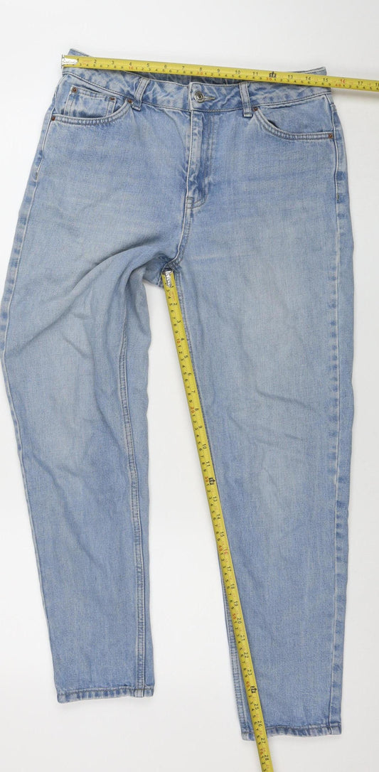 Womens UK Size 12 Topshop Regular Fit Straight Blue Jeans
