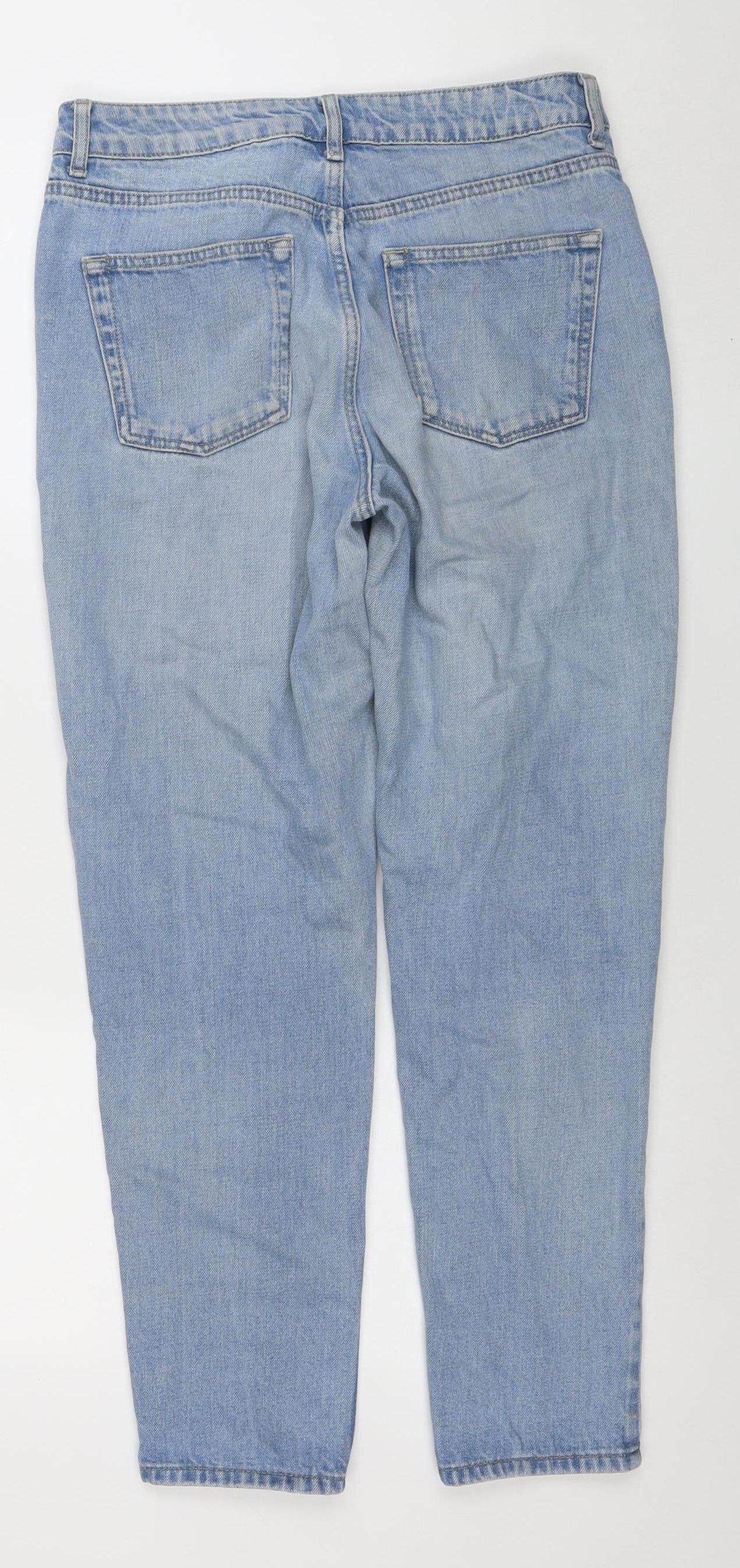 Womens UK Size 12 Topshop Regular Fit Straight Blue Jeans
