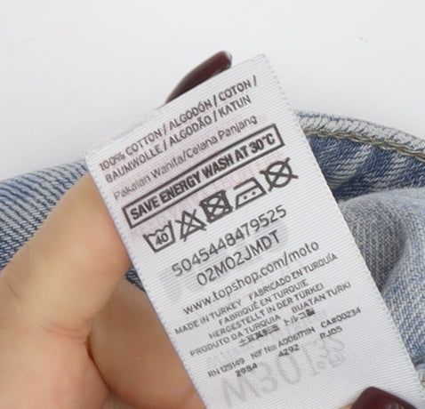 Womens UK Size 12 Topshop Regular Fit Straight Blue Jeans