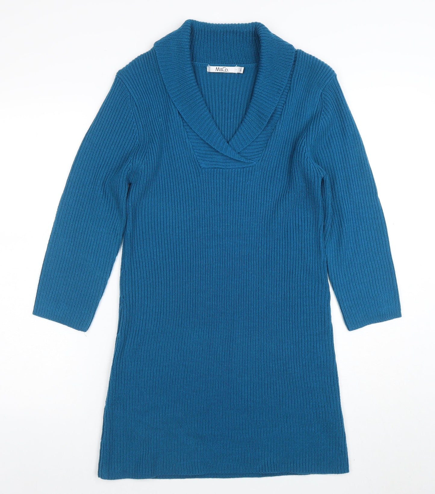 Womens UK Size L Marks and Spencer Blue Tunic Jumper