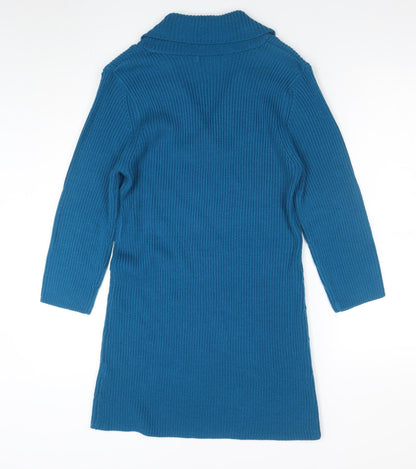 Womens UK Size L Marks and Spencer Blue Tunic Jumper