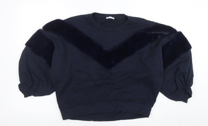 Womens UK Size 14 Funky Fun Blue Pullover Sweatshirt