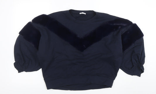 Womens UK Size 14 Funky Fun Blue Pullover Sweatshirt