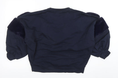Womens UK Size 14 Funky Fun Blue Pullover Sweatshirt