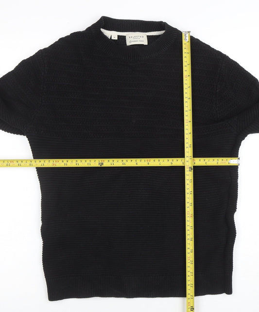 Mens UK Size M Selected Homme Black Pullover Jumper