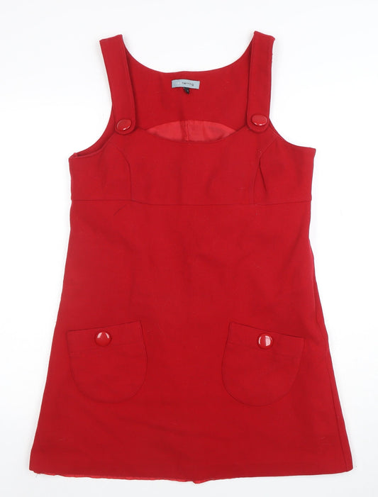 Womens UK Size 14 Red Herring Pinafore/Dungaree Dress