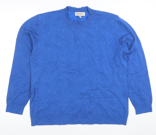 Womens UK Size L BASSINI Blue Pullover Jumper