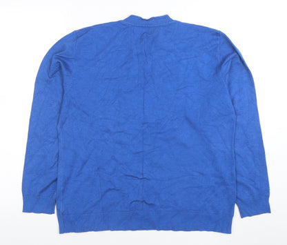 Womens UK Size L BASSINI Blue Pullover Jumper