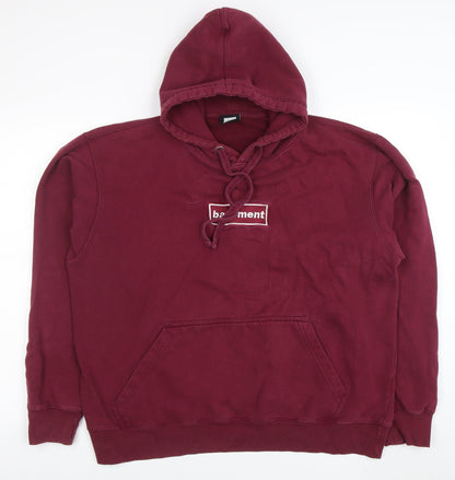 Mens UK Size 2XL The Basement Red Pullover Hoodie