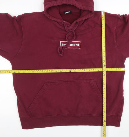Mens UK Size 2XL The Basement Red Pullover Hoodie