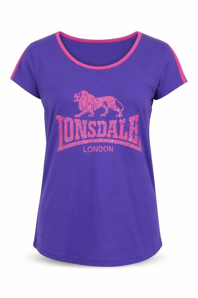 Womens UK Size 12 Lonsdale Purple Basic T-Shirt