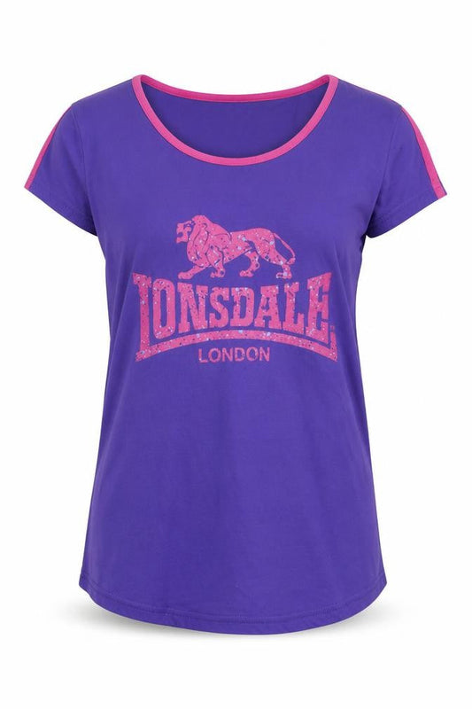 Womens UK Size 12 Lonsdale Purple Basic T-Shirt