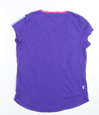 Womens UK Size 12 Lonsdale Purple Basic T-Shirt