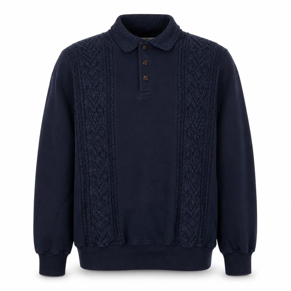 Mens UK Size L Marks and Spencer Blue Henley Sweatshirt