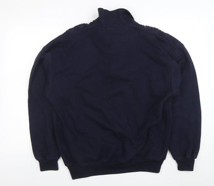 Mens UK Size L Marks and Spencer Blue Henley Sweatshirt