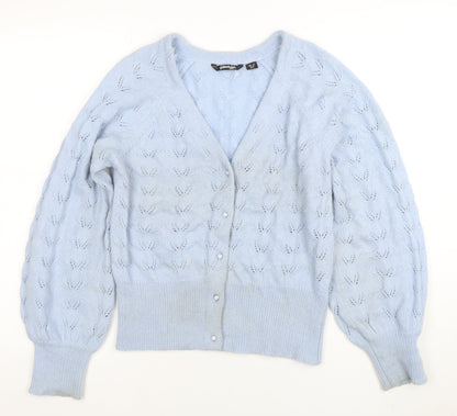Womens UK Size 12 Golddigga Blue Cardigan Jumper