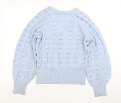 Womens UK Size 12 Golddigga Blue Cardigan Jumper