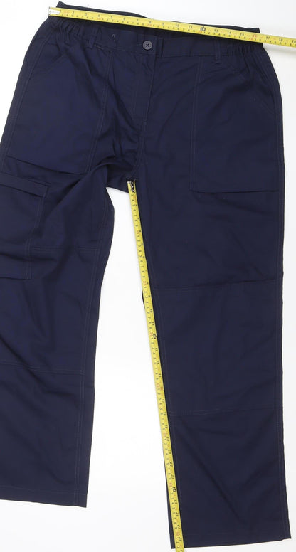 Mens UK Size 16 Regatta Professional Regular Fit Cargo Blue Trousers