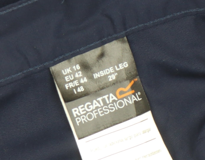 Mens UK Size 16 Regatta Professional Regular Fit Cargo Blue Trousers