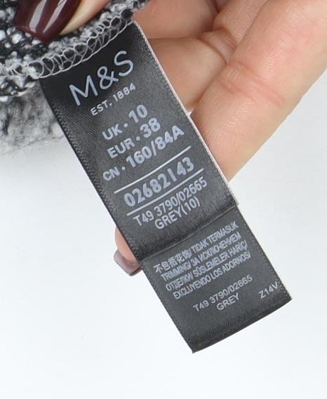 Womens UK Size 10 Marks and Spencer Grey Overcoat
