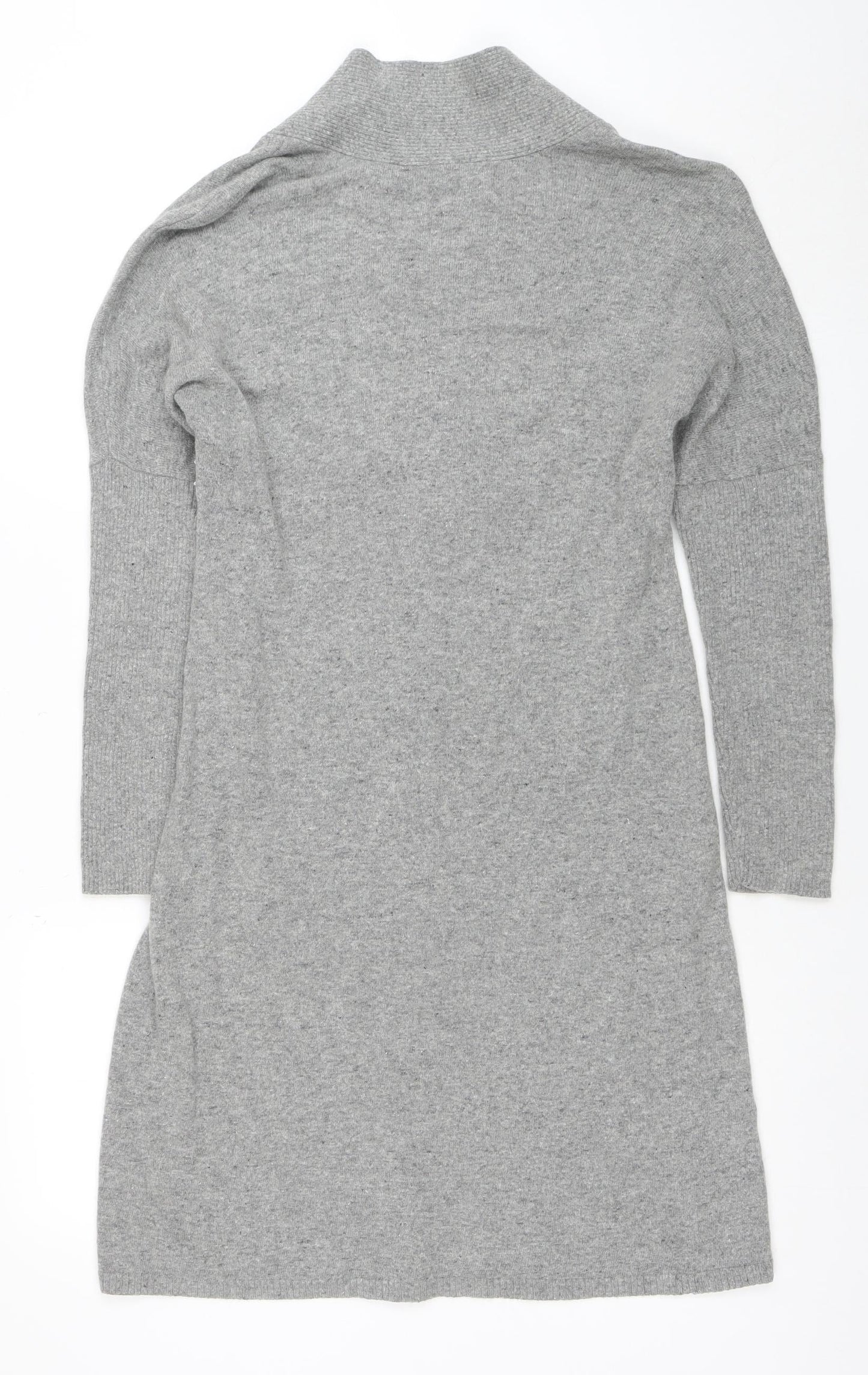 Monsoon Women’s Grey Knit V-Neck Sweater Dress Size M