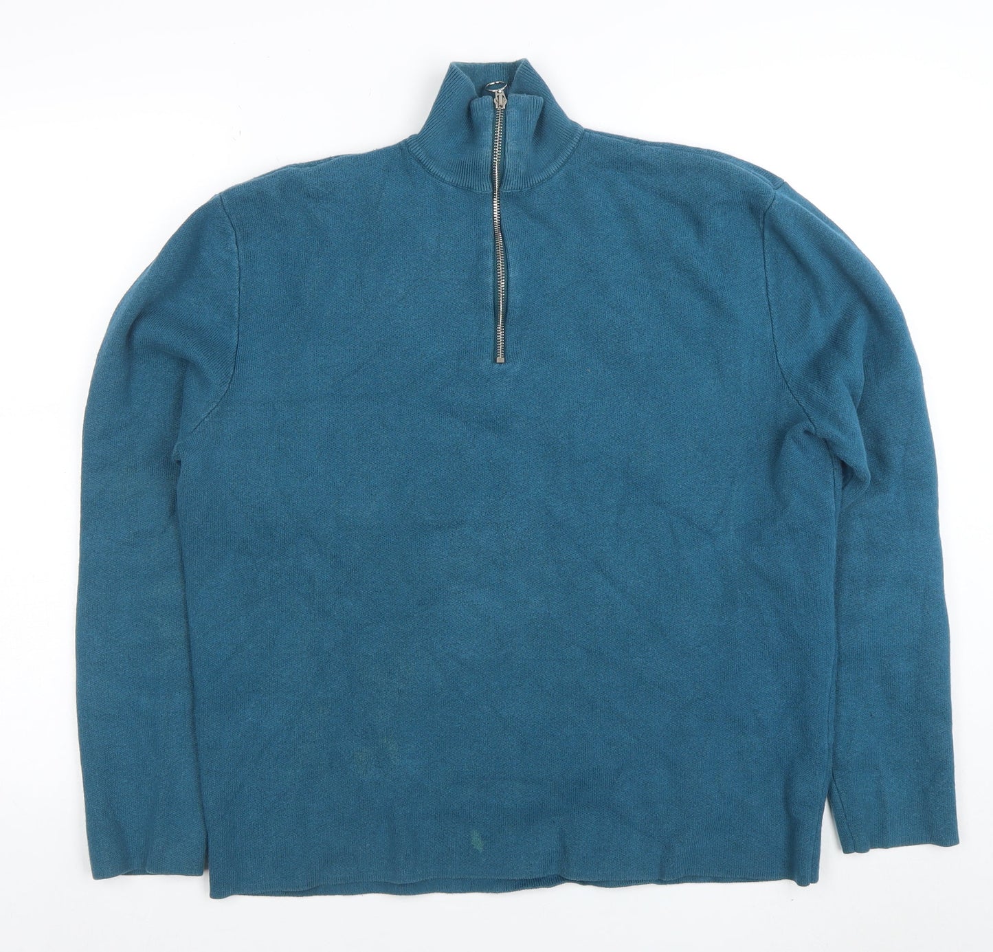 Mens UK Size L ASOS Blue 1/2 Zip Sweatshirt