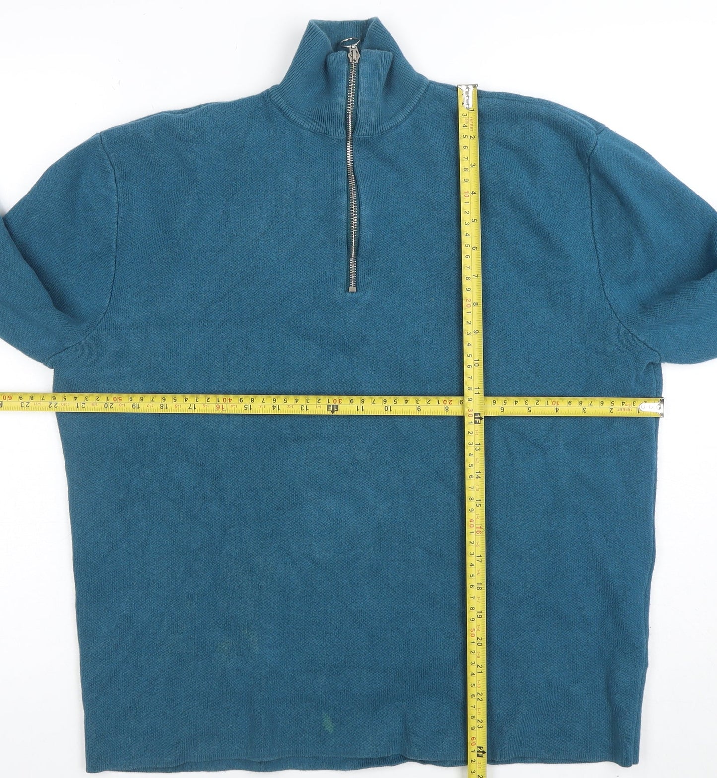 Mens UK Size L ASOS Blue 1/2 Zip Sweatshirt