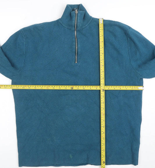 Mens UK Size L ASOS Blue 1/2 Zip Sweatshirt