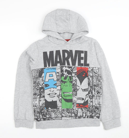 Boys UK Size 11-12 Years Marvel Grey Pullover Hoodie