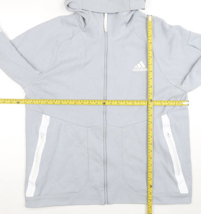 Mens UK Size XL adidas Grey Full Zip Hoodie